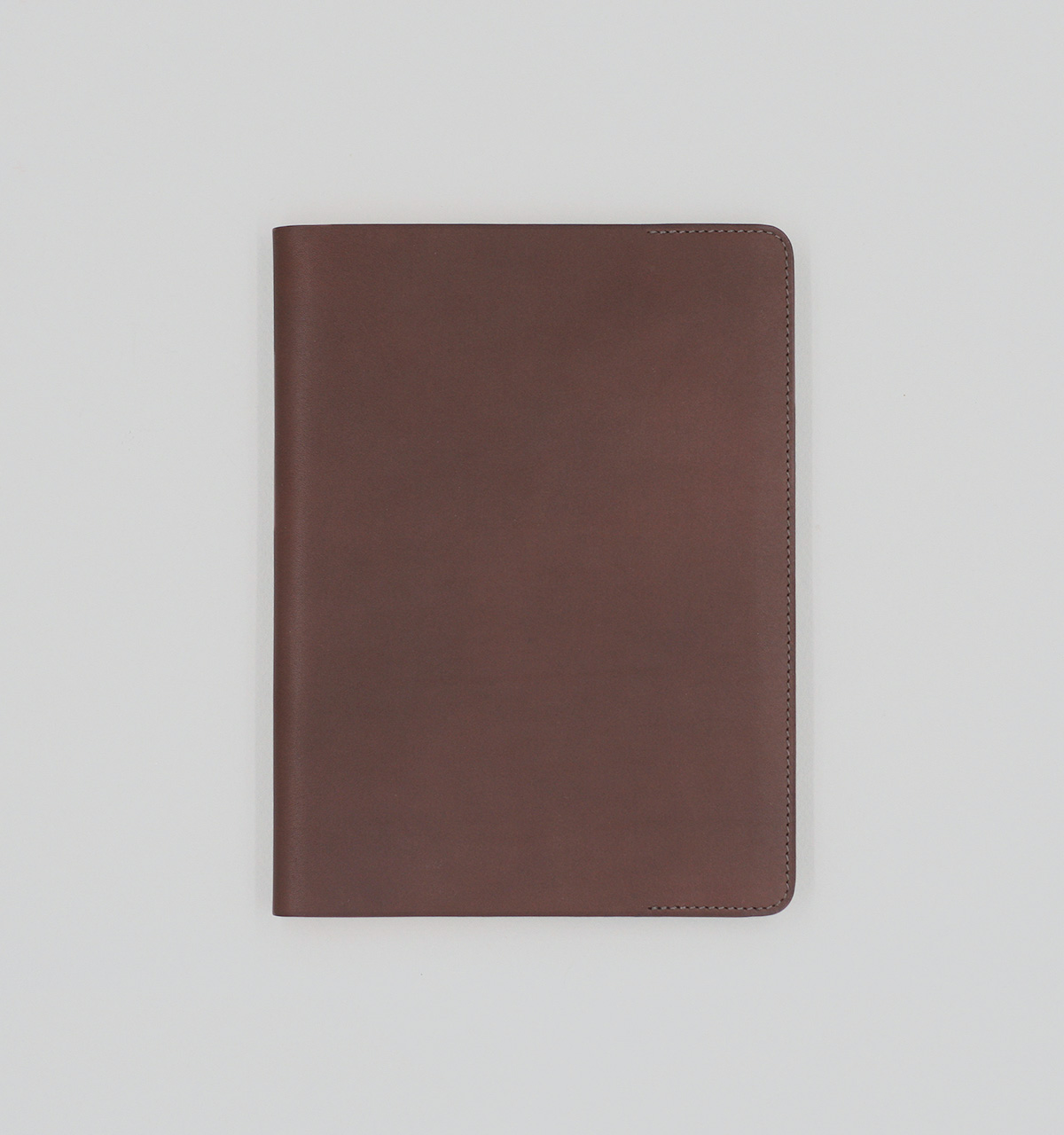 Protège cahier en cuir marron 23 x 31,5 cm - Marquage cheval
