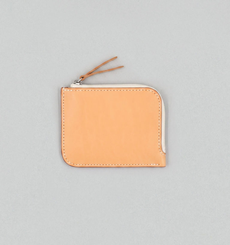 Natural Vegetable Leather Half-Zip Wallet