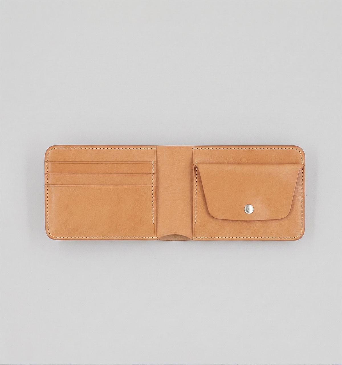 Natural Vegetable Leather Billfold Coin Wallet
