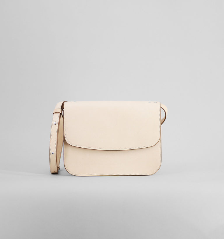 Taupe Lizard Embossed Goat Leather Flap Bag - laperruque