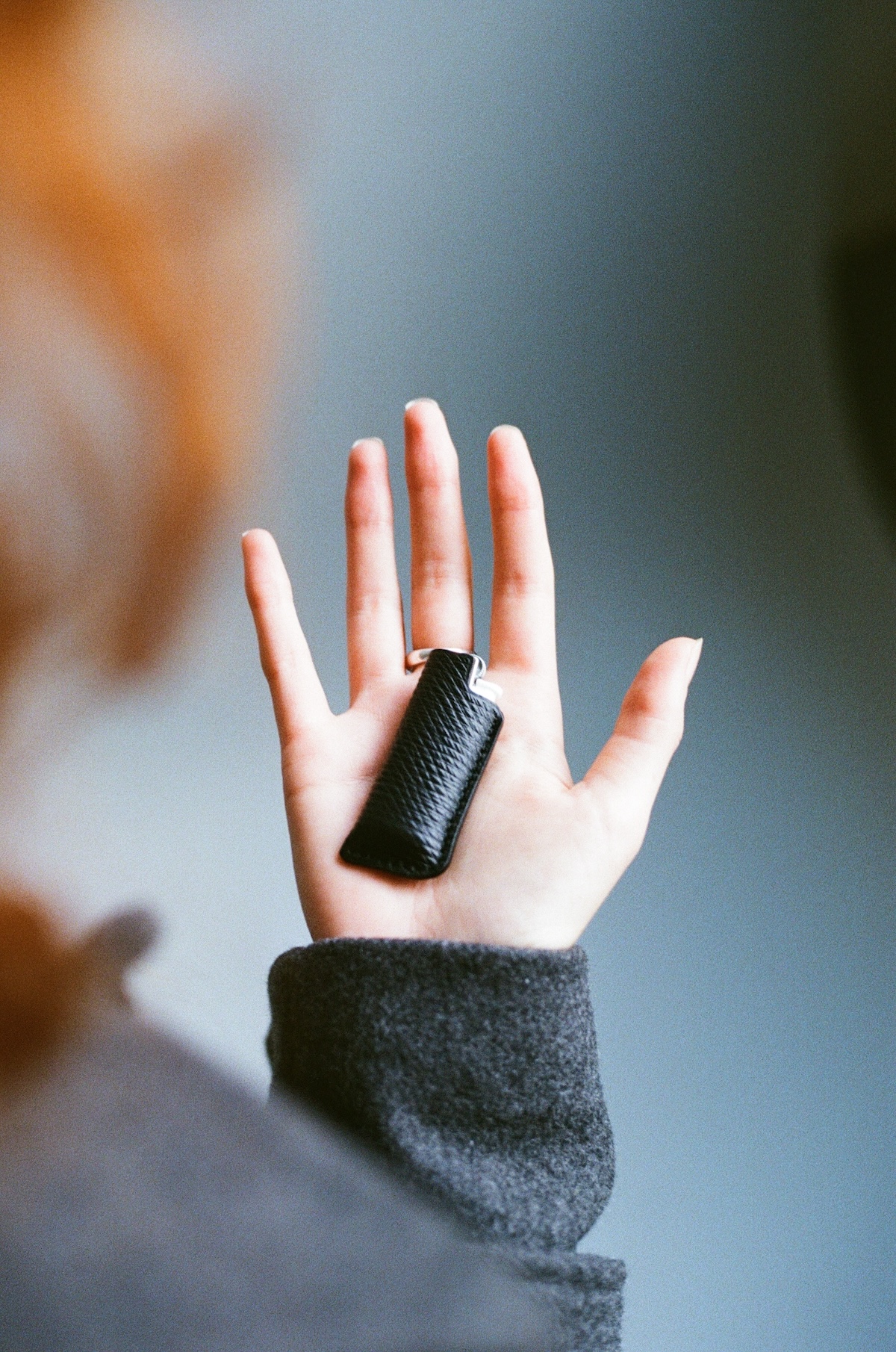 Étui à Briquet En Cuir de Russie Noir