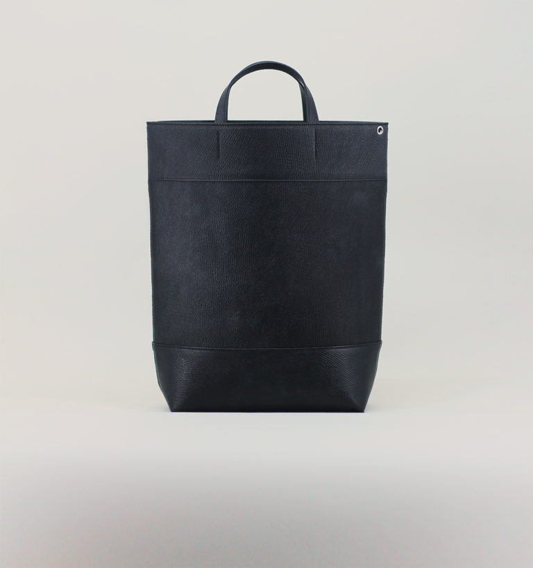 Sac Cabas Trois Pans En Cuir de Russie Noir