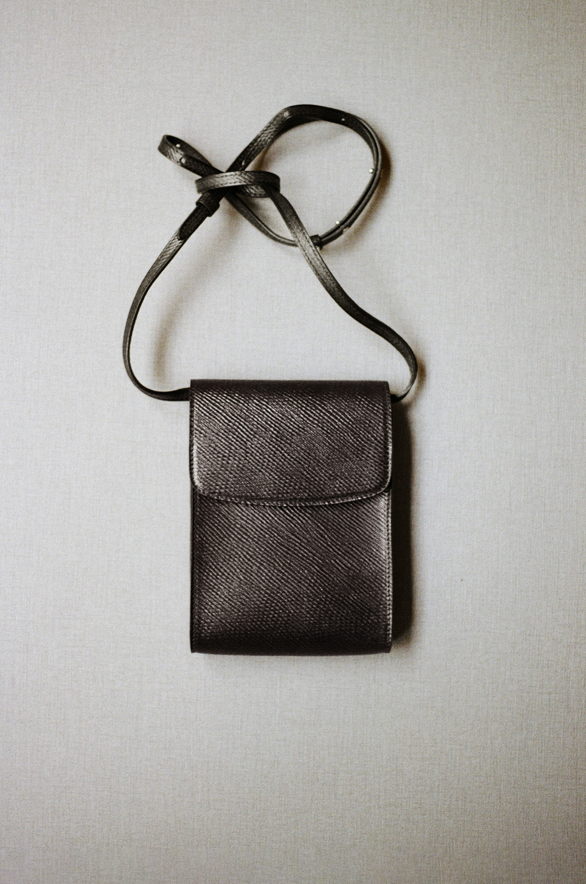 Black Russian Calf Flap Pouch
