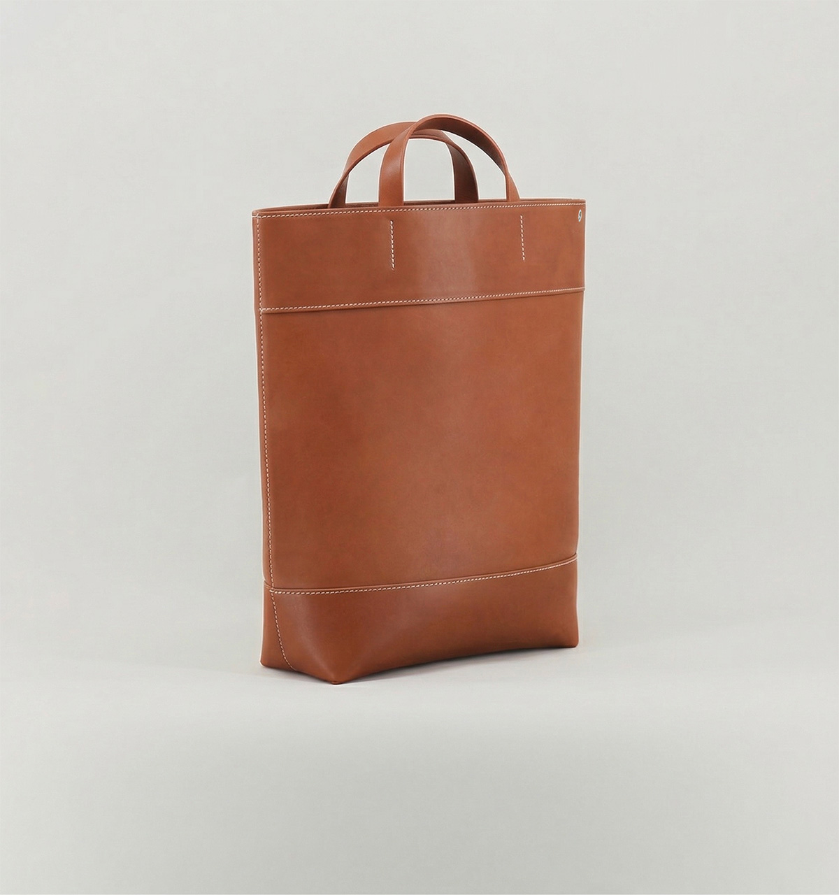 Whiskey Vegetable Calf Leather Three Panels Tote Bag
