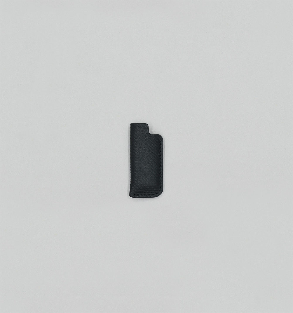 Étui à Briquet En Cuir de Russie Noir