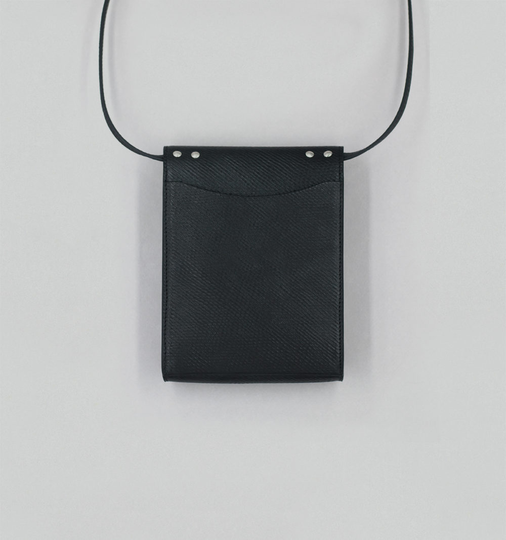 Black Russian Calf Flap Pouch