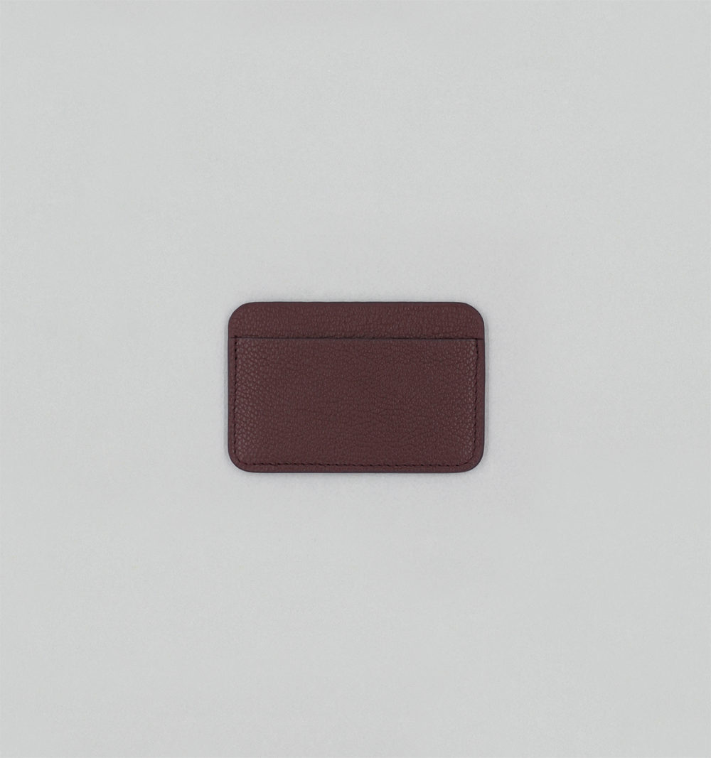 Porte-Cartes En Taurillon Grainé Grenat