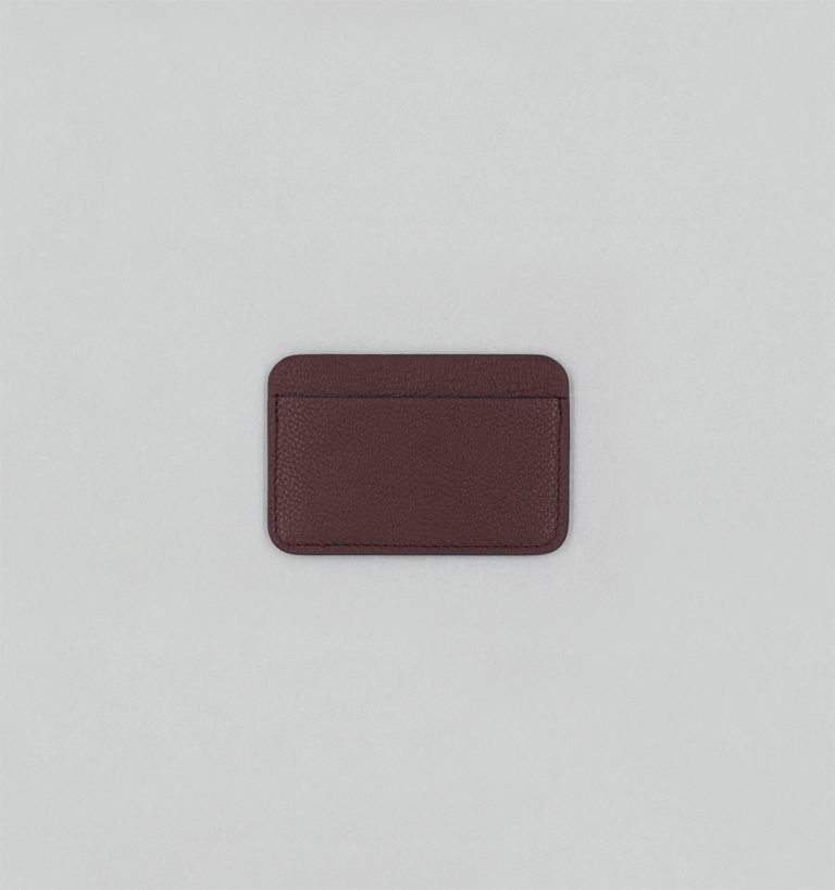 Porte-Cartes En Taurillon Grainé Grenat
