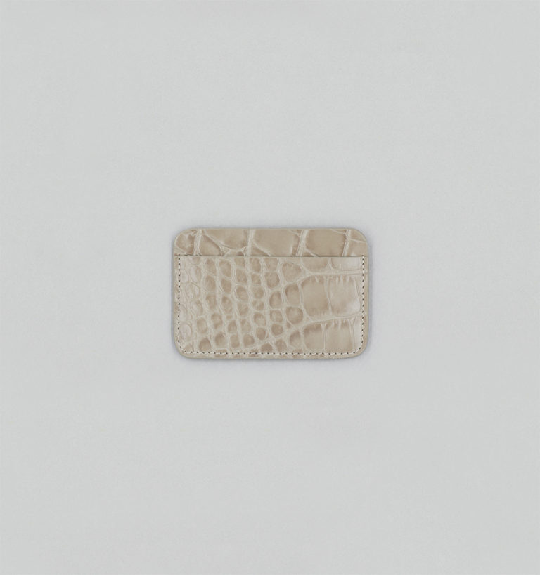 Porte-Cartes En Veau Embossé Façon Crocodile Mastic