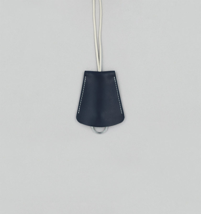 Navy Vegetable Calf Leather Bell Key-holder