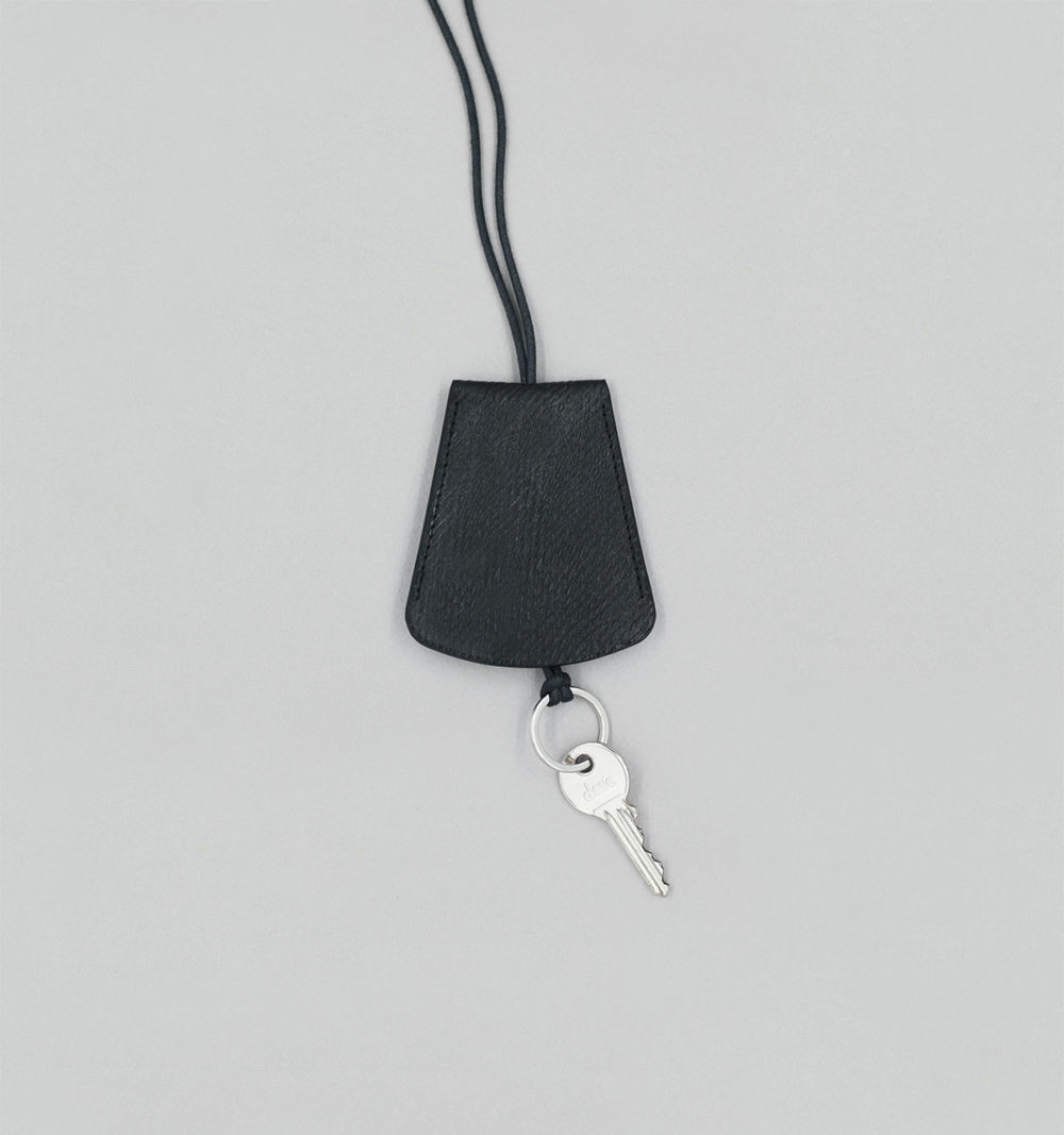Porte-Clés Cloche En Cuir de Russie Noir