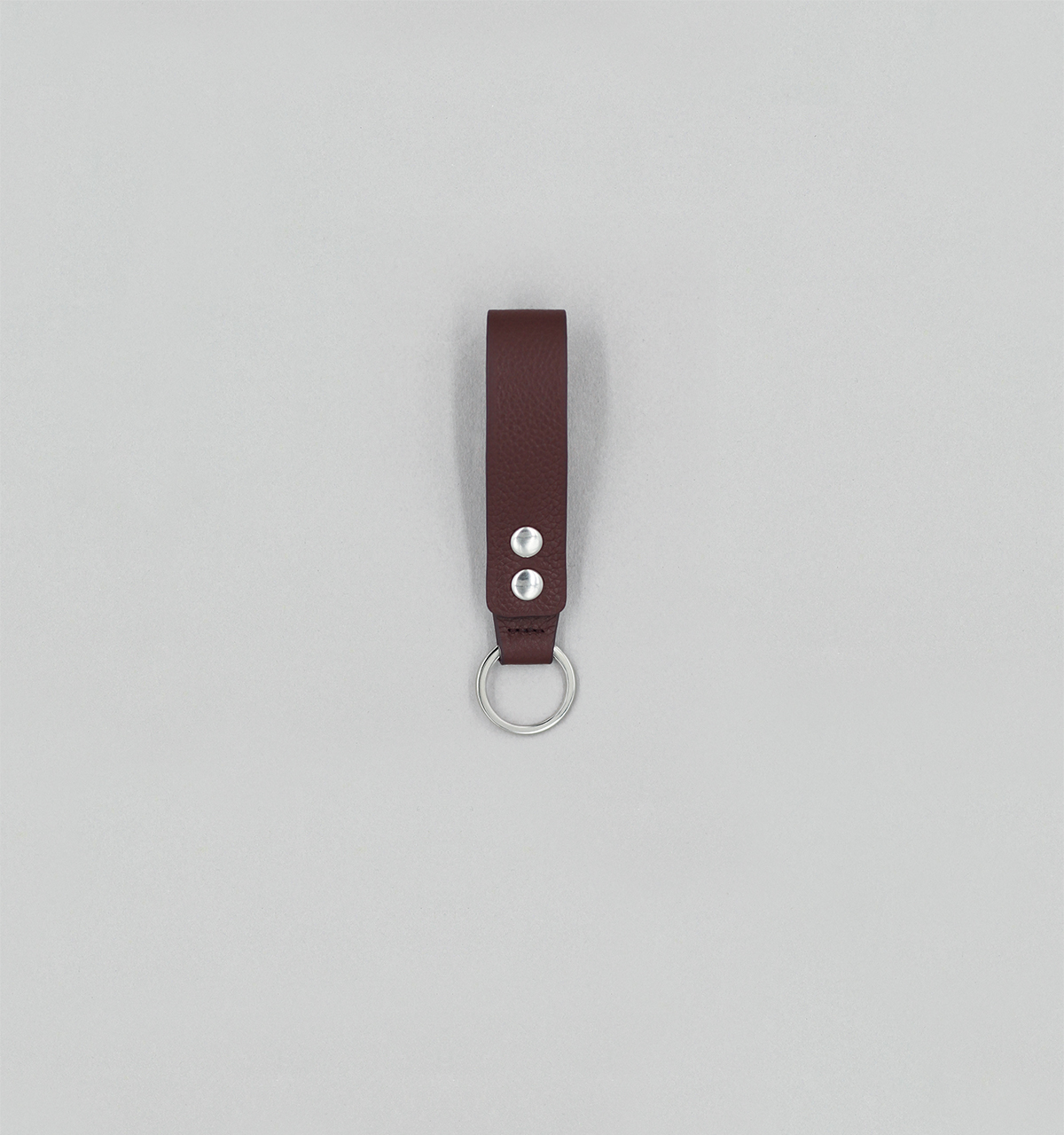 Burgundy Grained Taurillon Leather Snaps Key-Holder