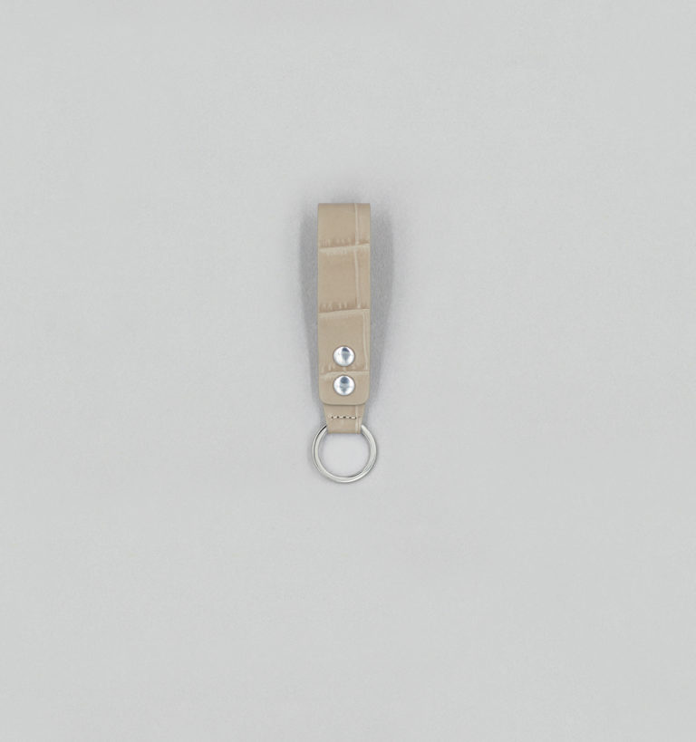 Porte-Clés Pressions en Veau Embossé Façon Crocodile Mastic