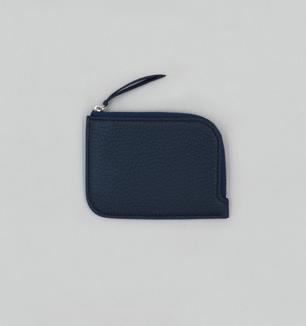 Porte-Monnaie En Taurillon Grainé Marine
