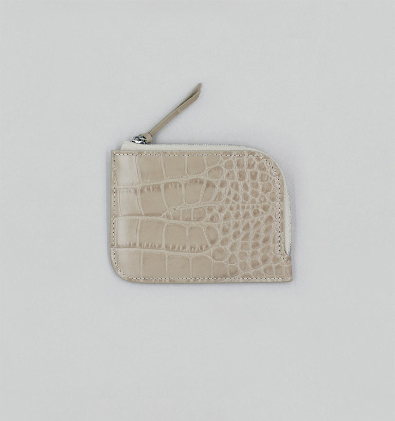 Porte-Monnaie En Veau Embossé Façon Crocodile Mastic