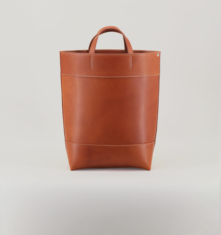 Sac Cabas Trois Pans en Veau Végétal Whisky