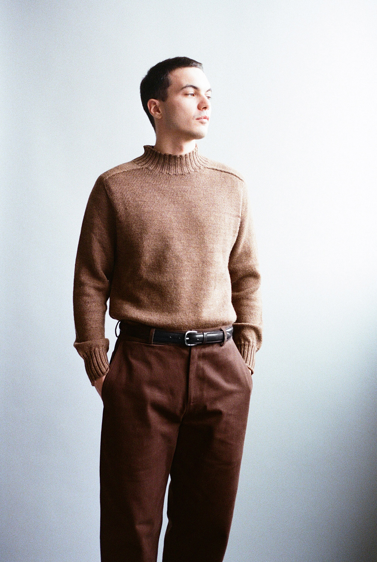 Black Cordovan and silver buckle formal belt