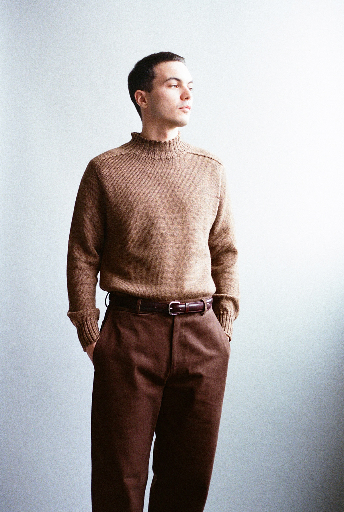 Burgundy Cordovan and silver buckle formal belt