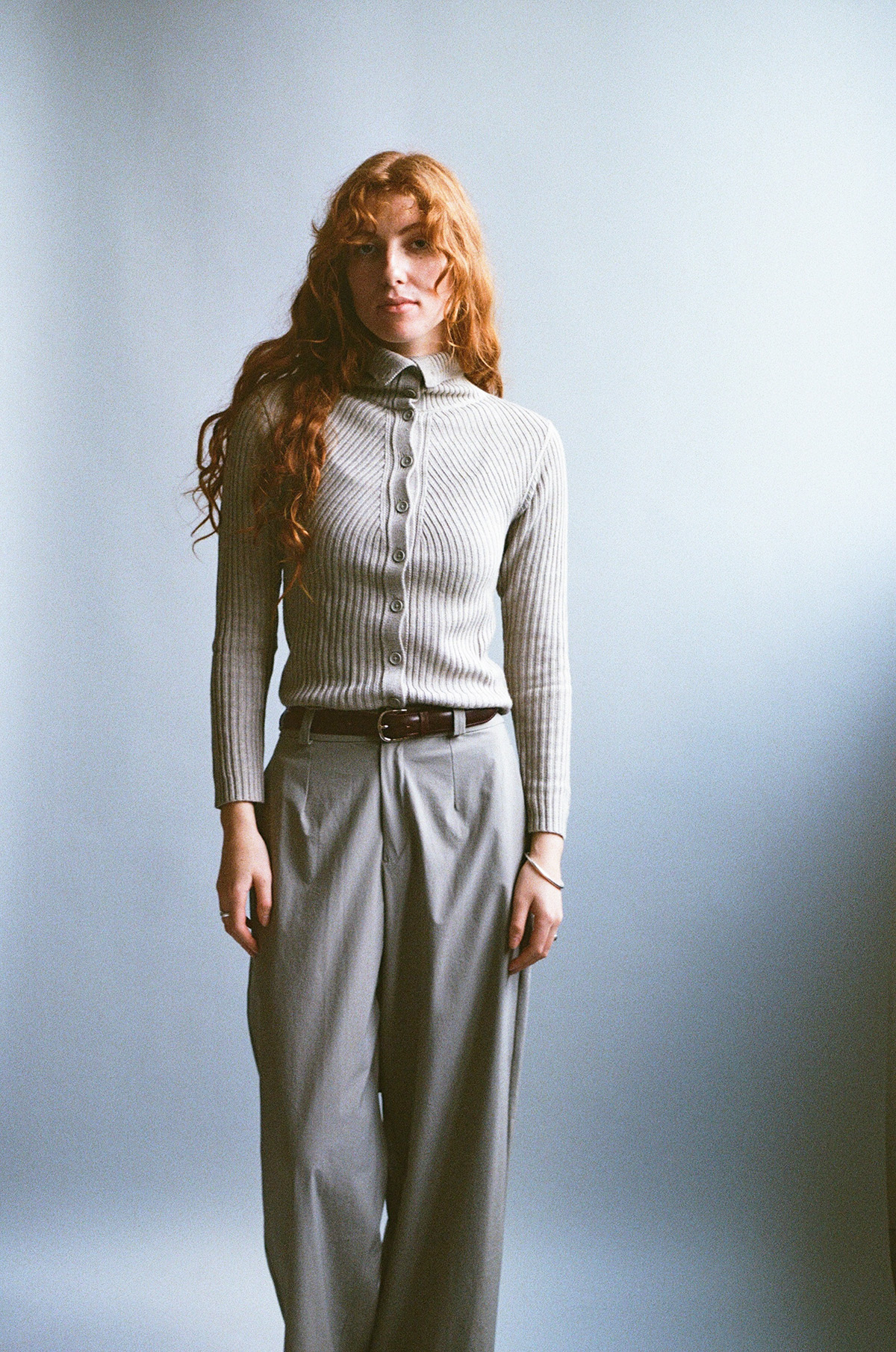 Burgundy Cordovan and silver buckle formal belt