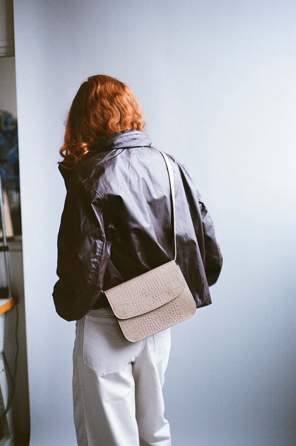 Sac à Rabat En Veau Embossé Façon Crocodile Mastic