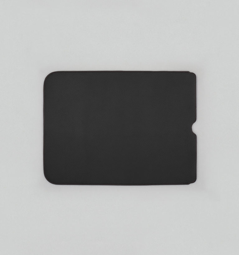 Black Grained Taurillon Leather Laptop Sleeve
