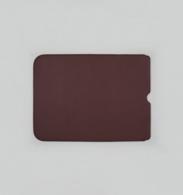 Burgundy Grained Taurillon Leather 13" laptop sleeve