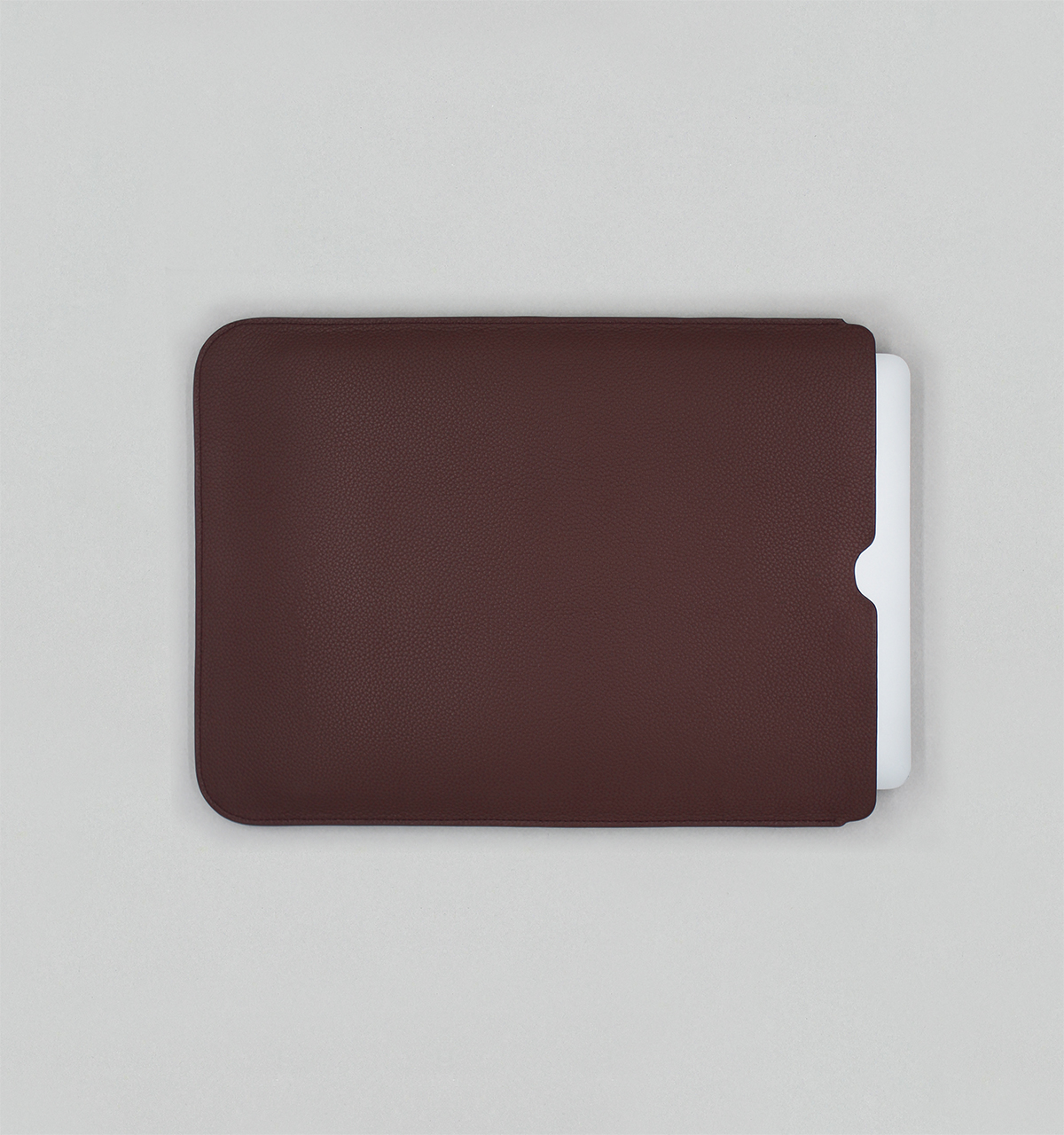 Burgundy Grained Taurillon Leather 13" laptop sleeve
