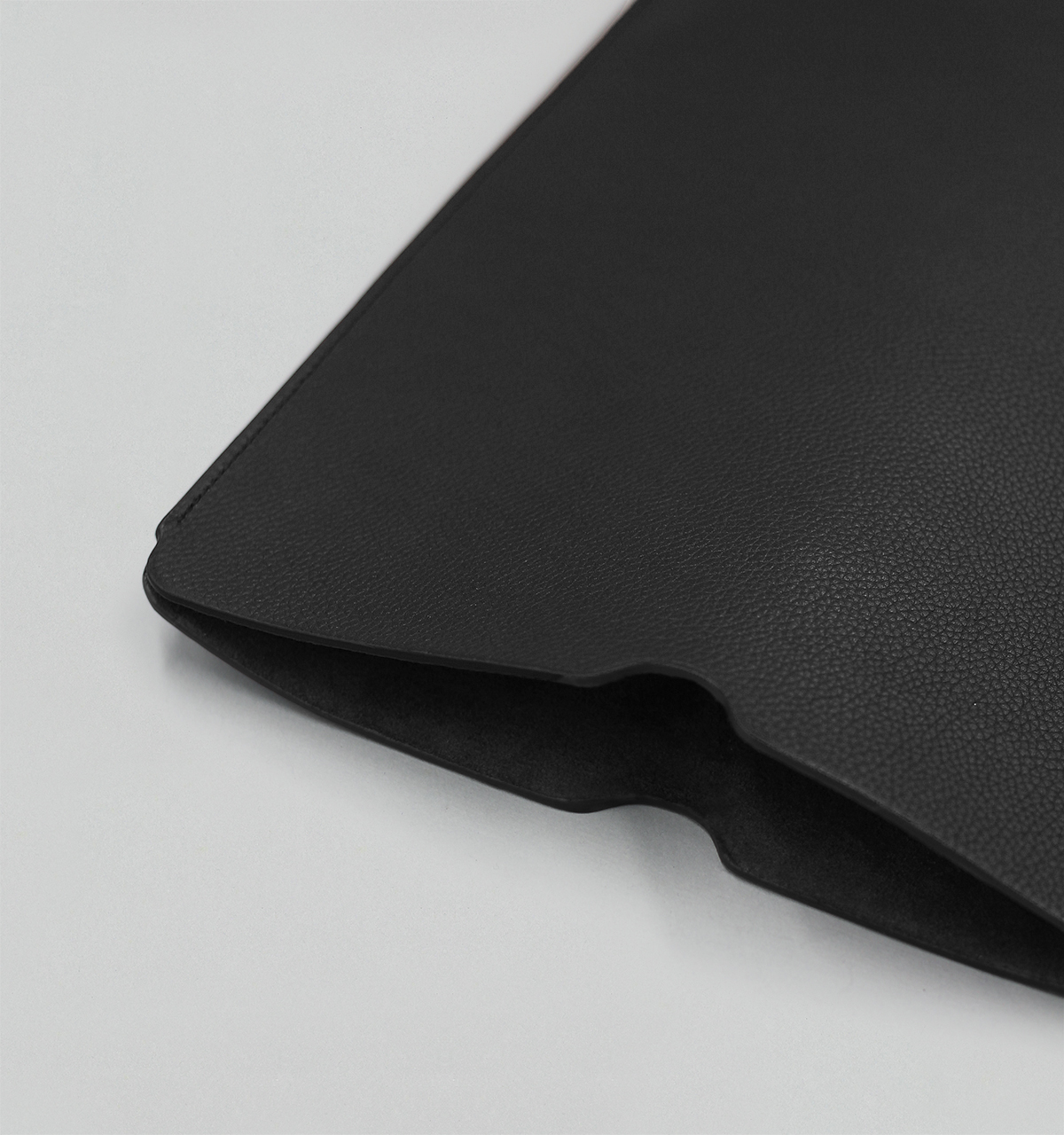 Black Grained Taurillon Leather Laptop Sleeve