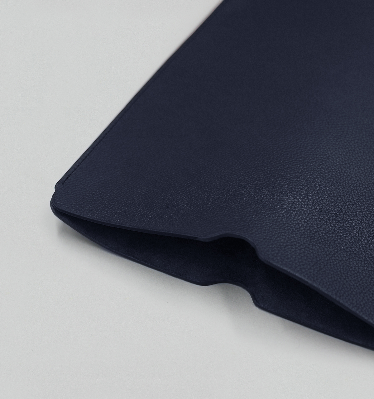 Navy Grained Taurillon Leather Laptop Sleeve