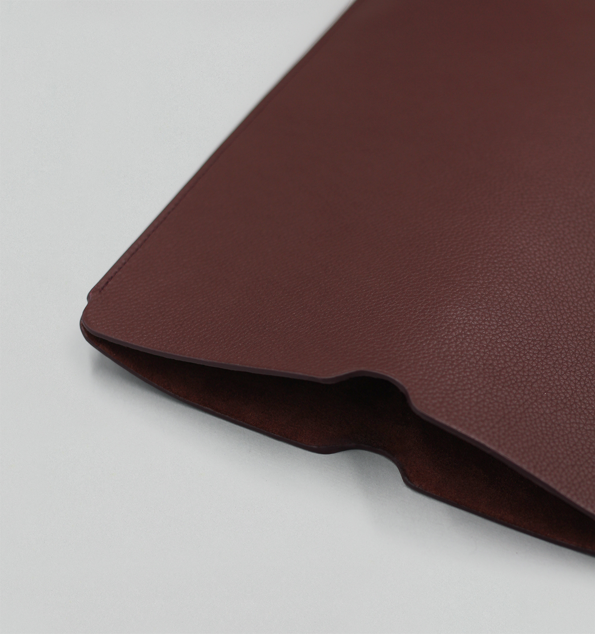 Burgundy Grained Taurillon Leather 13" laptop sleeve