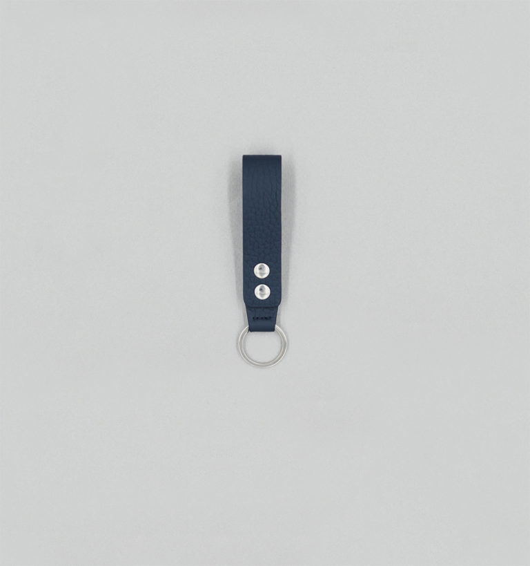 Navy Grained Taurillon Snaps Key-Holder