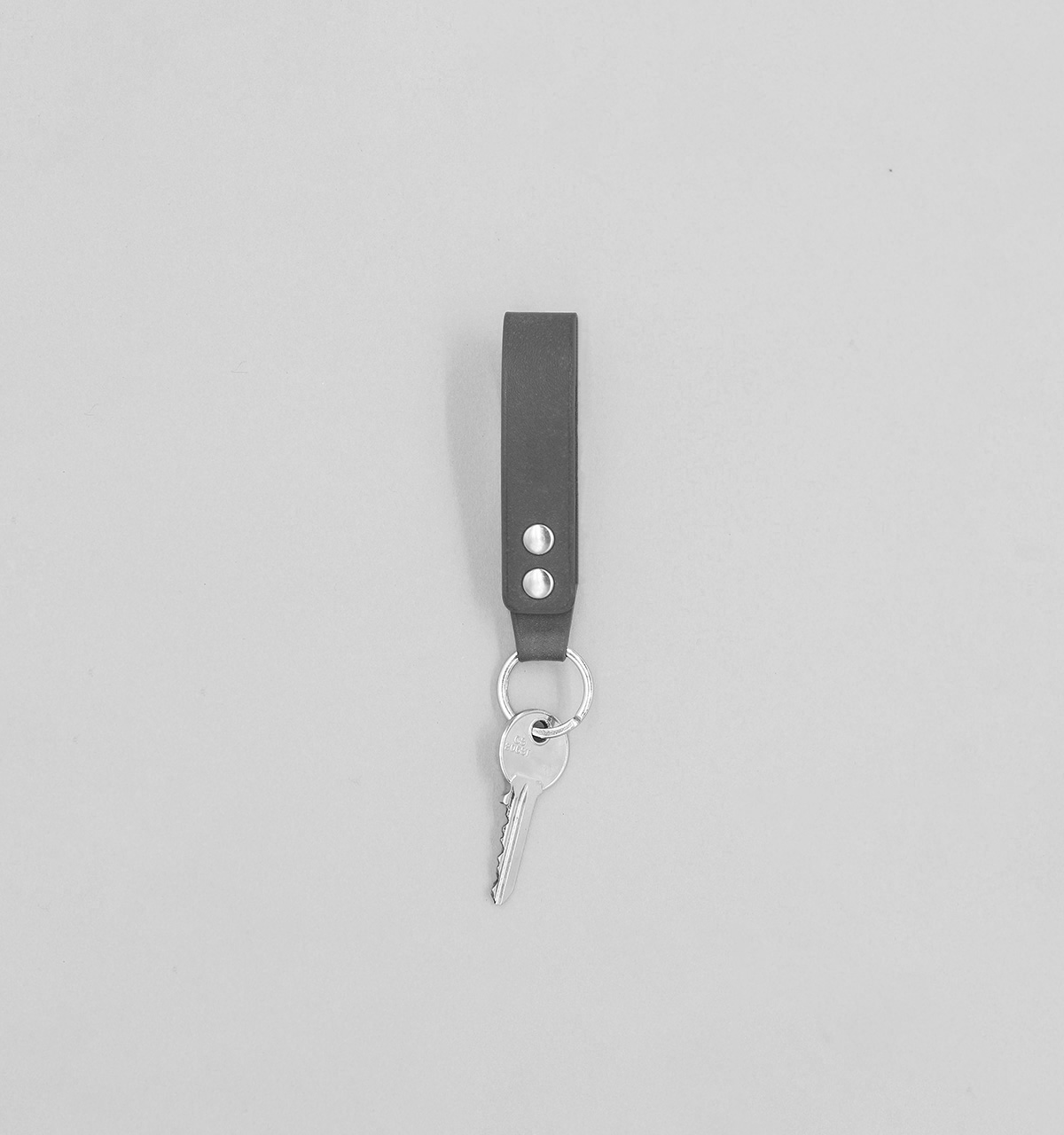 Porte-Clés Pressions en Taurillon Grainé Marine