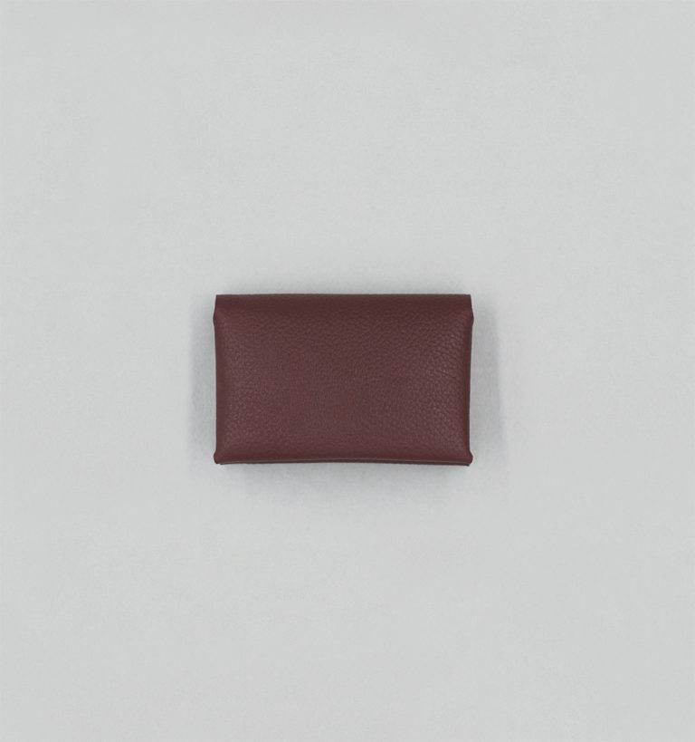 Porte-Cartes Open Source en Taurillon Grainé Grenat