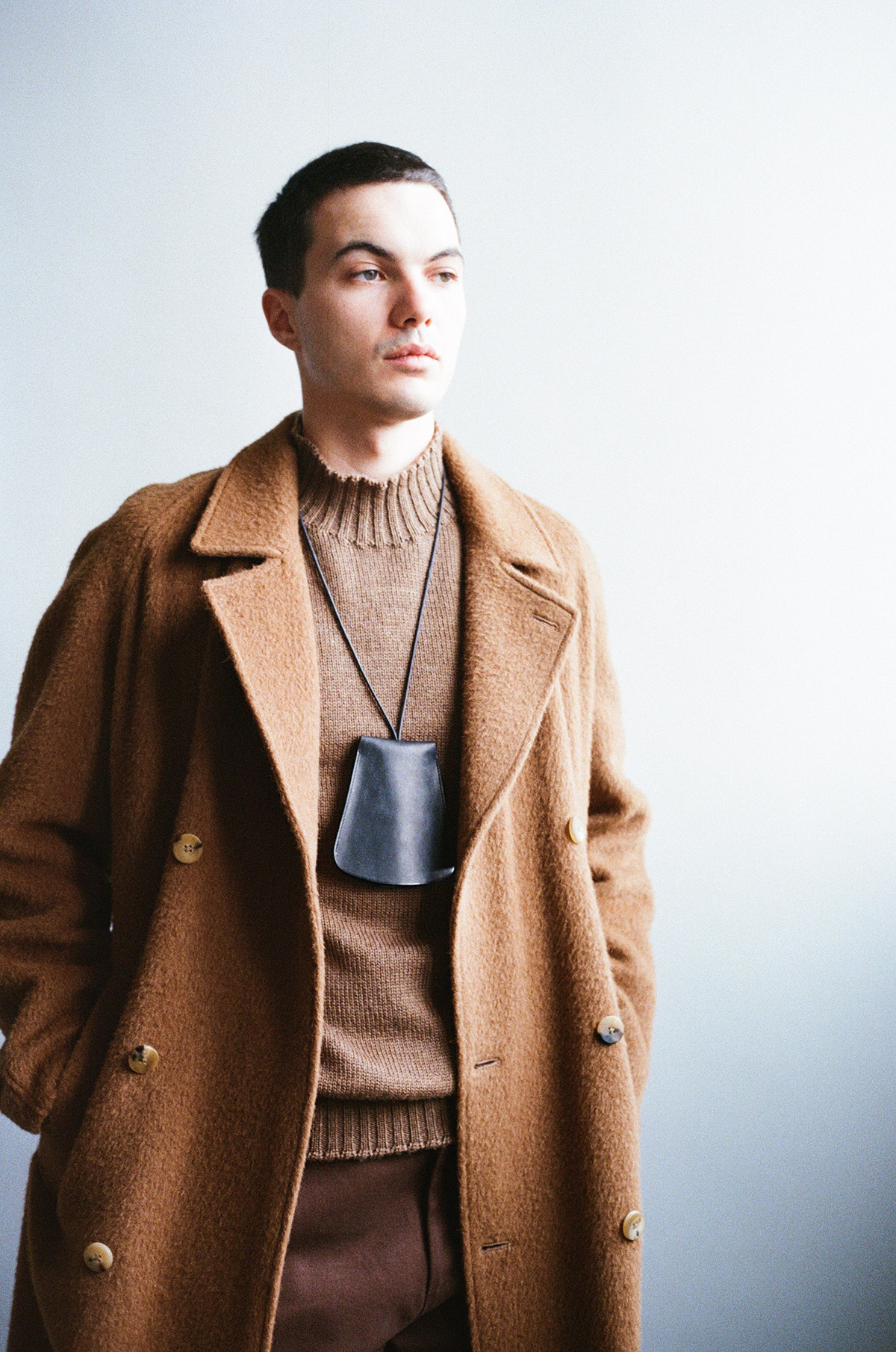 Grand Porte-Clés Cloche en Veau à Double Tannage Noir