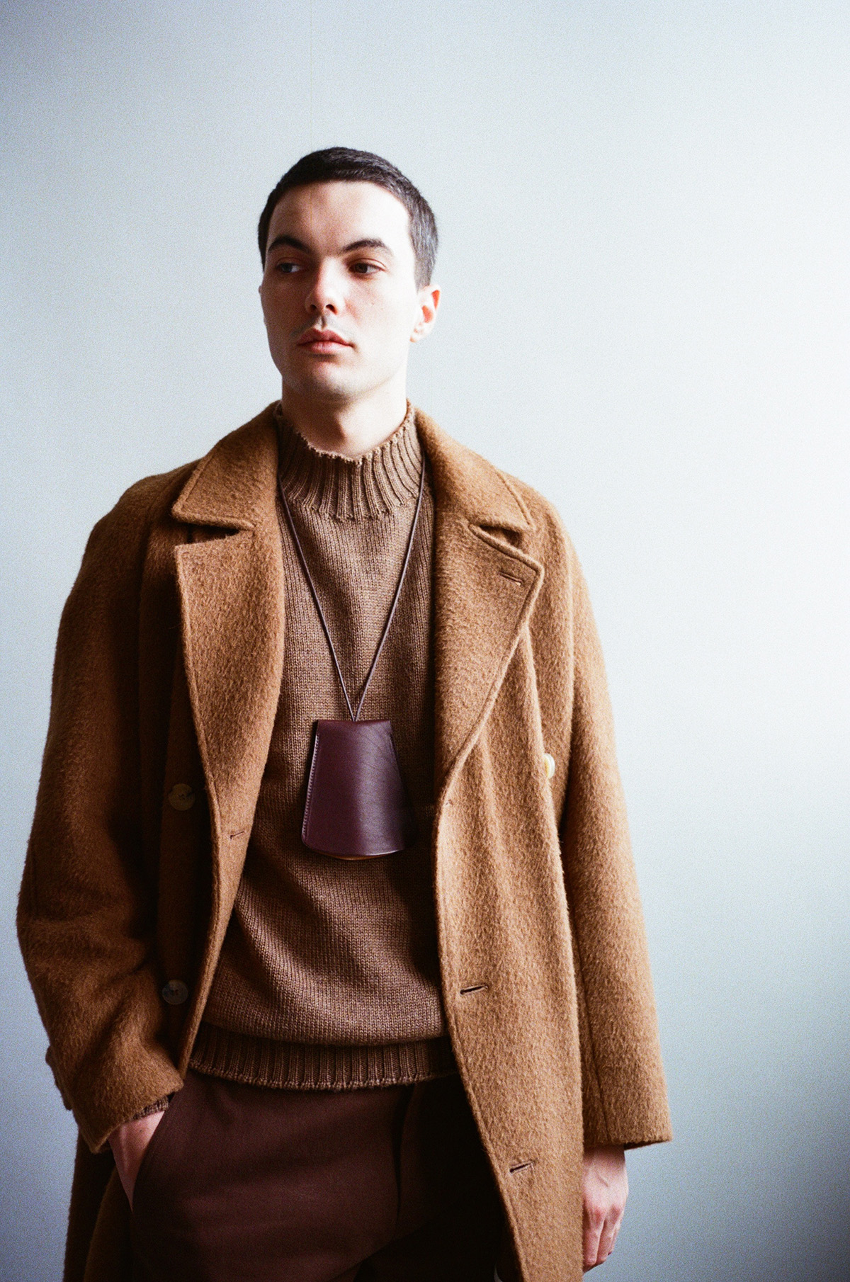 Grand Porte-Clés Cloche en Veau à Double Tannage Chocolat