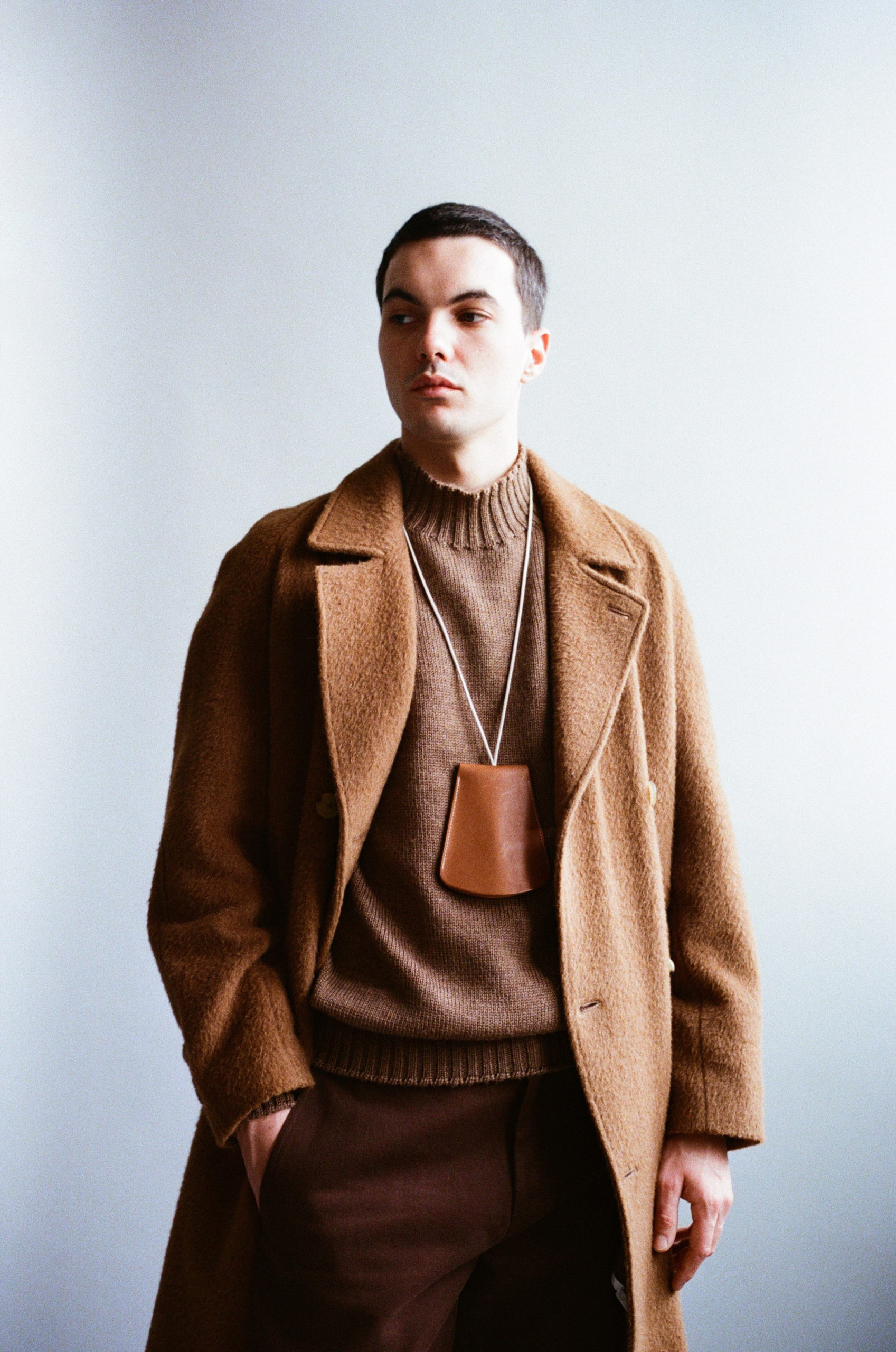 Grand Porte-Clés Cloche en Veau Végétal Whisky