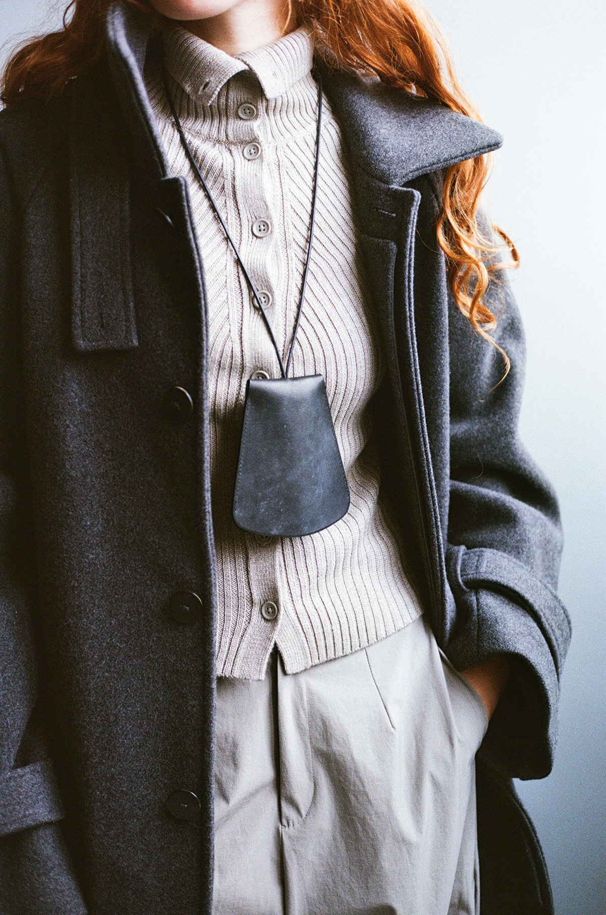 Grand Porte-Clés Cloche en Veau à Double Tannage Noir