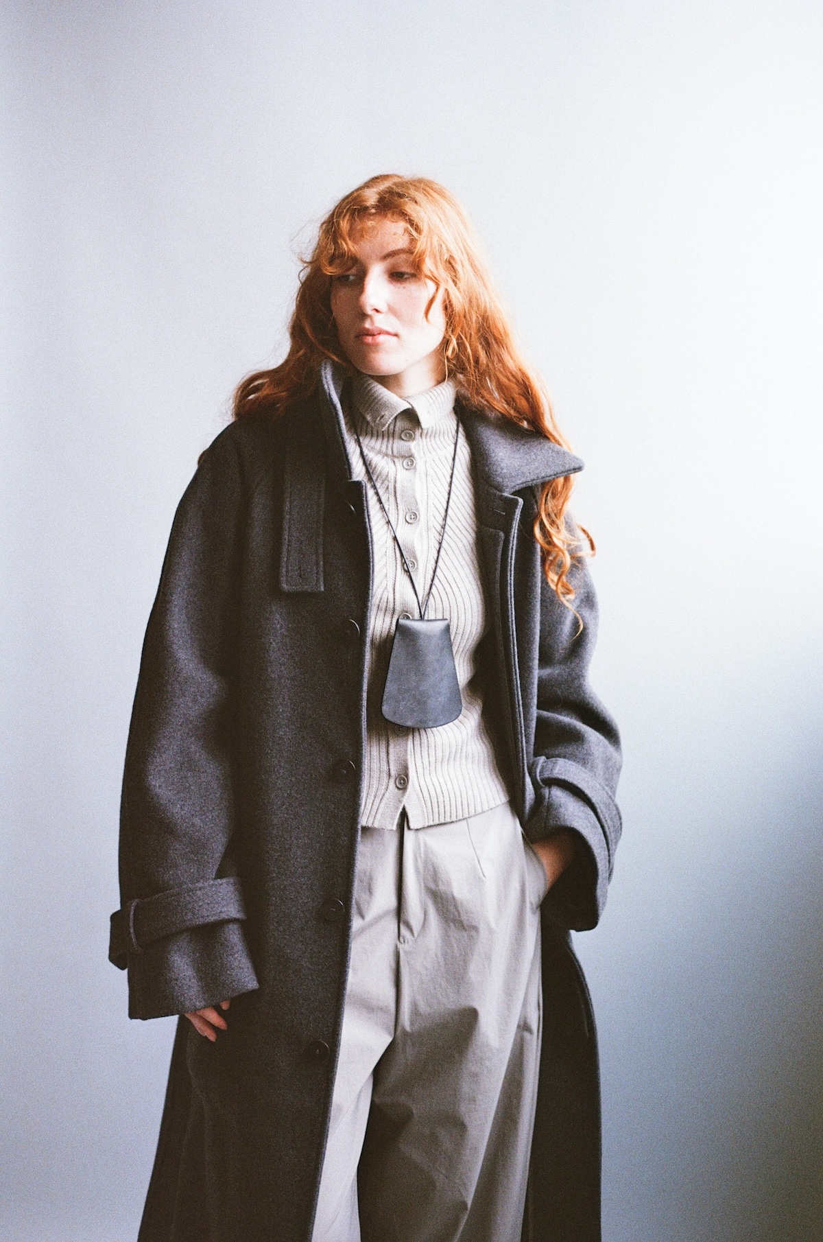 Grand Porte-Clés Cloche en Veau Végétal Noir