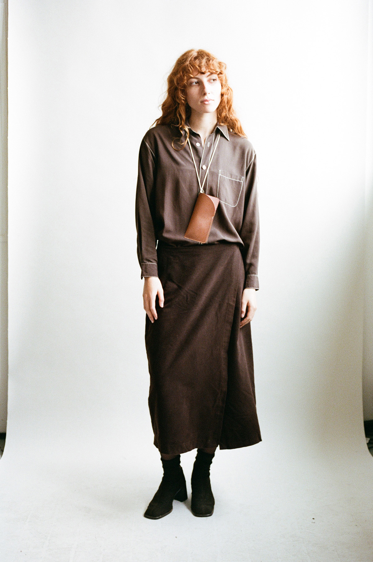 Grand Étui à Lunettes en Veau Végétal Whisky