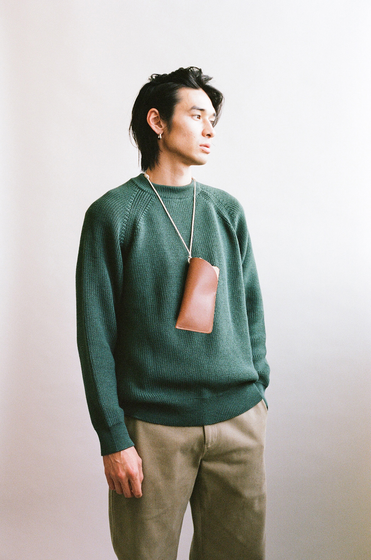 Grand Étui à Lunettes en Veau Végétal Whisky