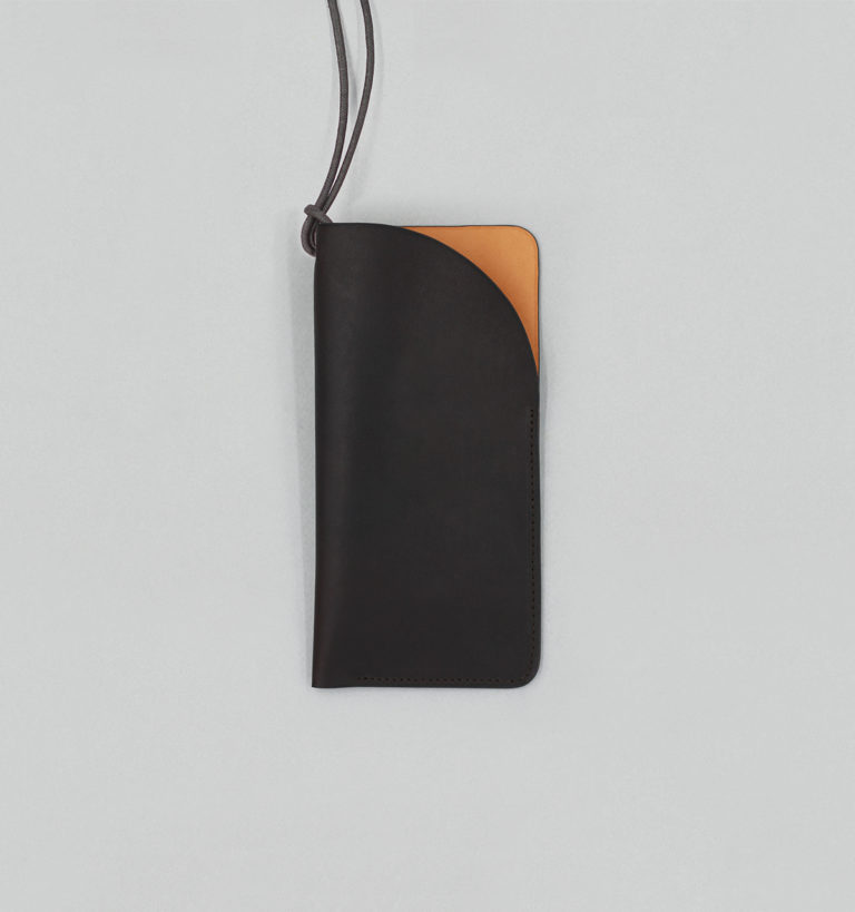 Grand Étui à Lunettes en Veau à Double Tannage Chocolat