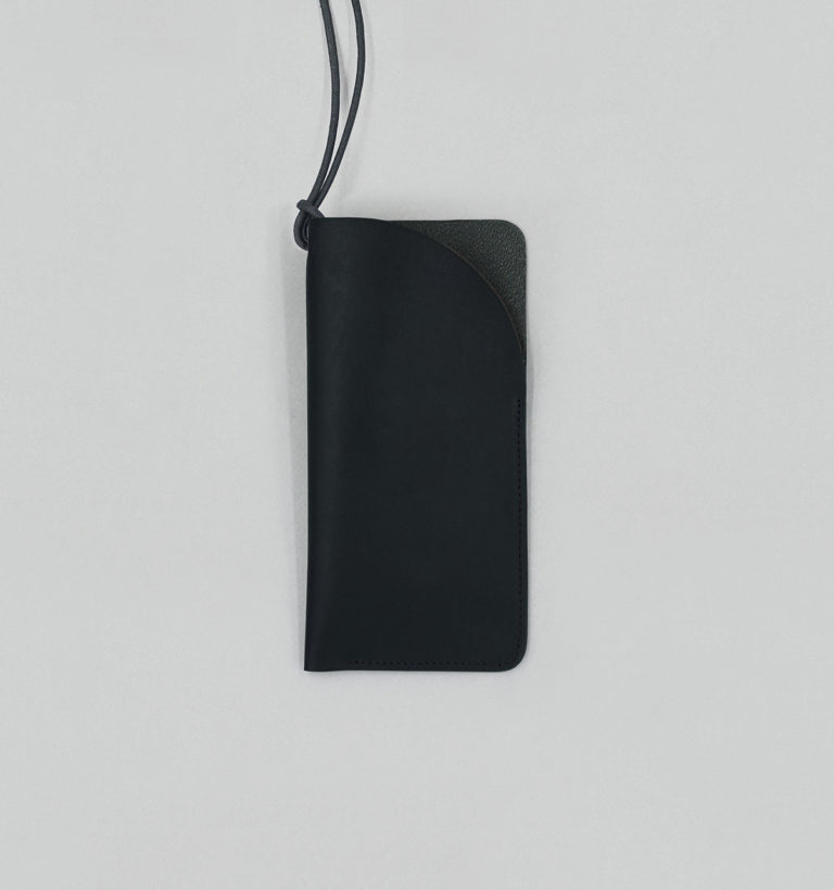 Grand Étui à Lunettes en Veau à Double Tannage Noir