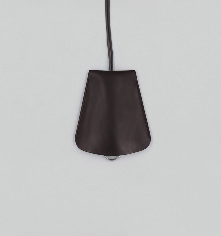 Grand Porte-Clés Cloche en Veau à Double Tannage Chocolat