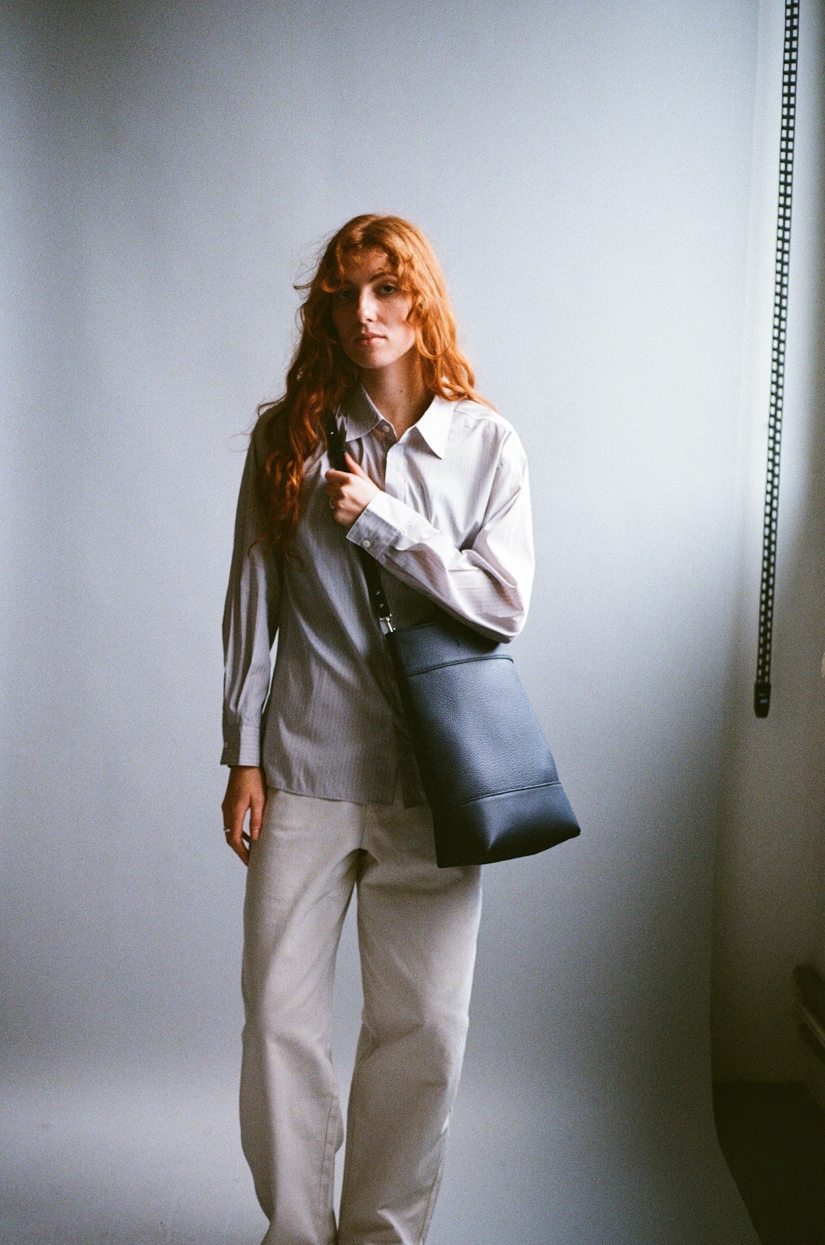 178 - Navy grained Taurillon Three panels tote bag