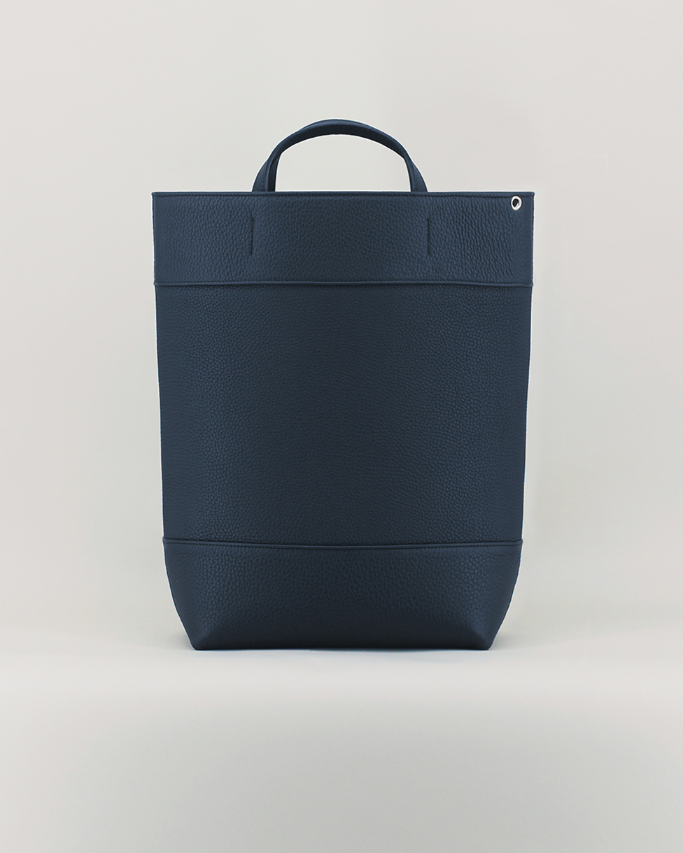 178 - Navy grained Taurillon Three panels tote bag