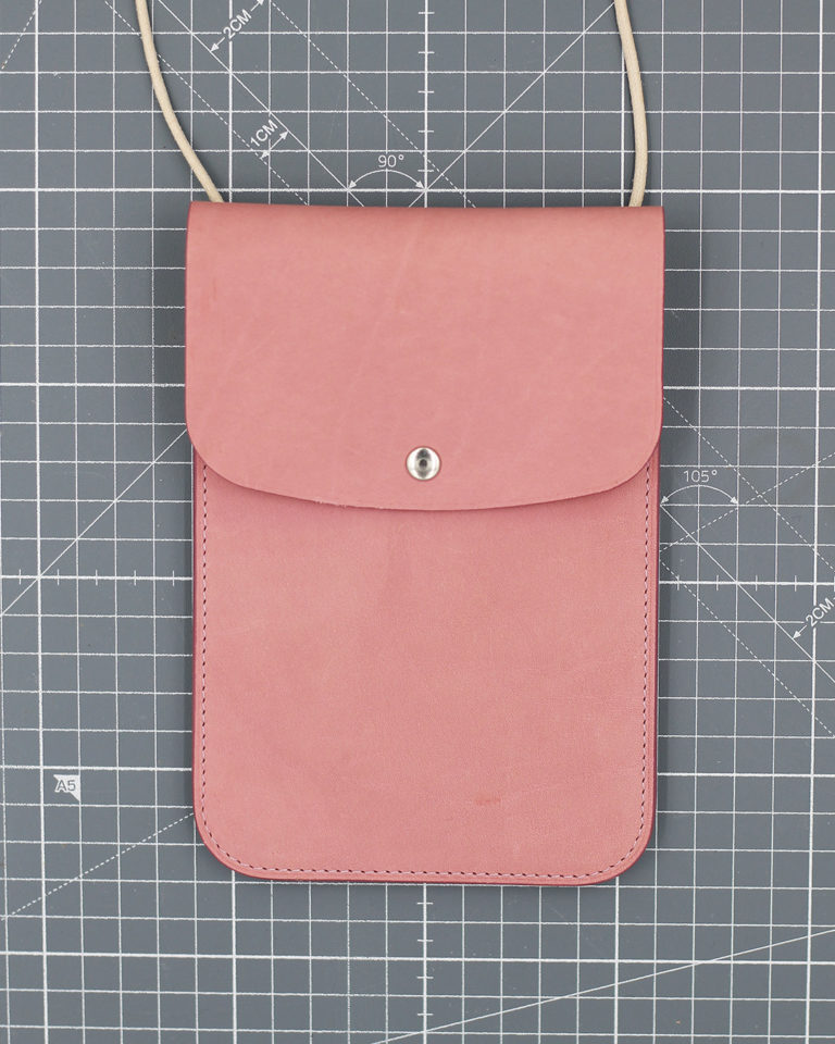 100 - Persian Pink glove leather Neck Pouch