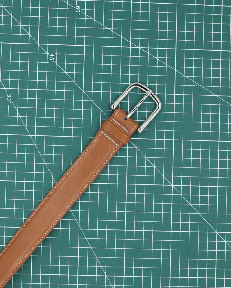 138 - Gold baranil calf formal belt - Size 80cm