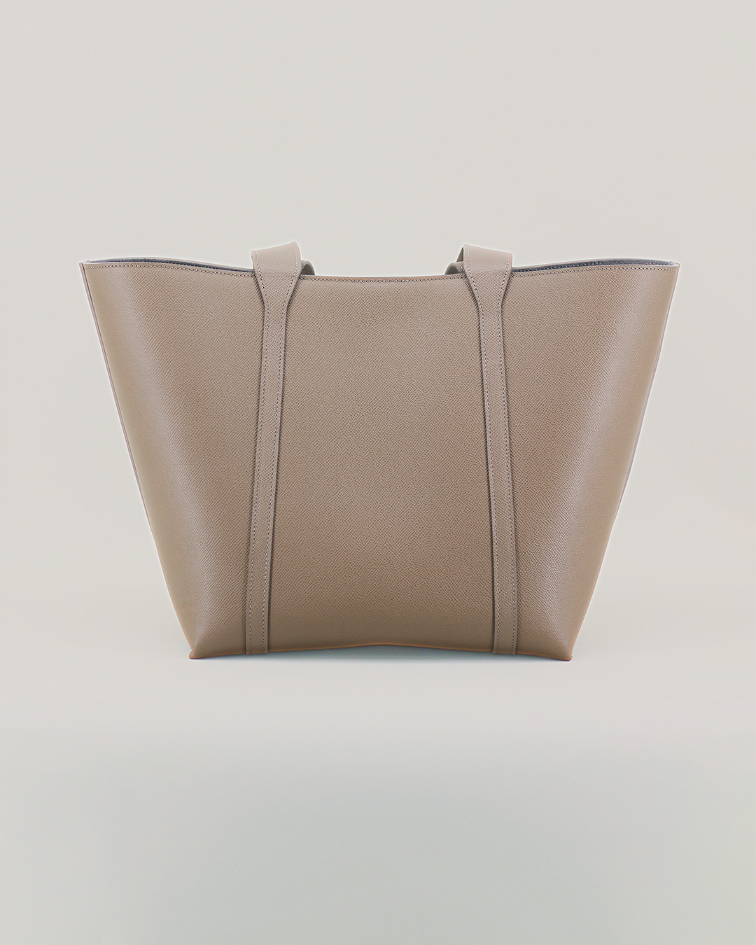 176 - Taupe Cross-Hatched Grained Calf Tote Bag