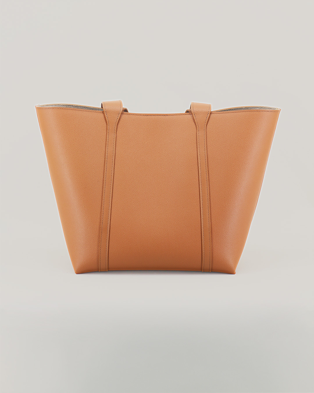 177 - Camel Cross-Hatched Grained Calf Tote Bag