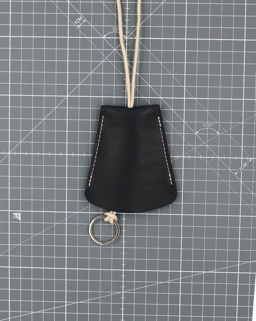 37 - Navy Vegetable Calf Bell key-Holder